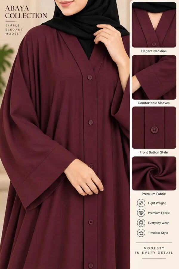 Abaya for Muslimat Nida Plain Classic -4 Colors