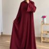 Abaya for Muslimat Georgette Ruffle Button with Stroller Color Maroon