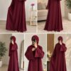 Abaya for Muslimat Georgette Ruffle Button with Stroller Color Maroon