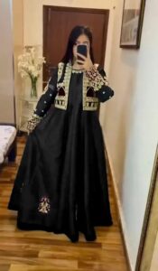 Women's 2Pc Shamoz Silk Embroidered Maxi Jackets Suits
