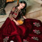 Little Girls 2Pc Shamoz Silk Bunch Embroidered Maxi Suits