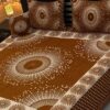 Double Bedsheet Velvet Jacquard Brown Floral Quiets Design