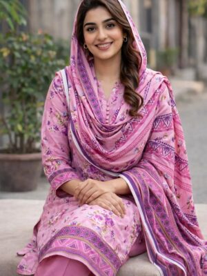 Women's 3Pc Digital Printed Lawn Suits