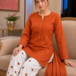 Women's 3Pc Dhanak Unstitched Embroidered Suits