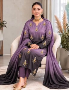 Women's 3Pc Shamoz Silk Embroidered Suits