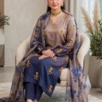 Women's 3pc Shamoz Silk Embroidered Suits