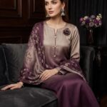 Women's 3 piece Digital Printed Silk Suits-Multi-shaded