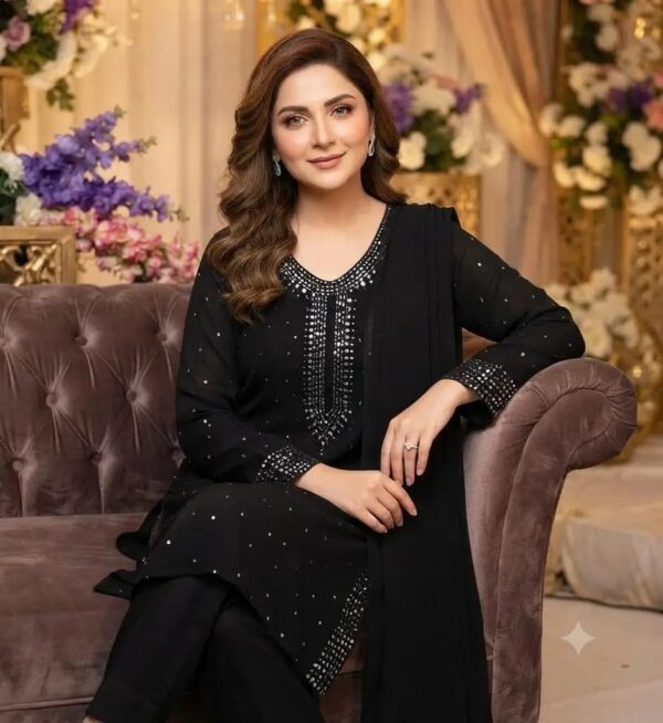 Women's 3piece Unstitched Chiffon Embroidered Suits -In 8 Colors