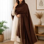 Women's Pashmina Wool's Shawl -Color Brown
