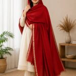 Women's Pashmina Wool's Shawl -Color Red
