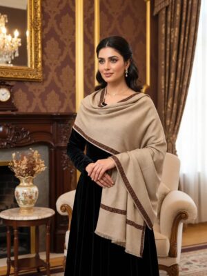 Women's Wool Stylish Shawl for Graceful Women-Color Beige