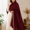 Women's Pashmina Wool's Shawl -Color Maroon