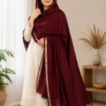 Women's Pashmina Wool's Shawl -Color Maroon