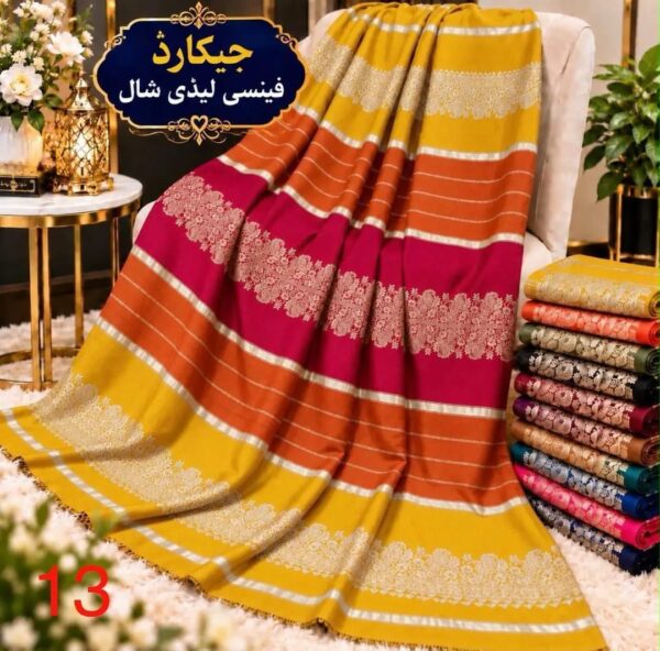 Women's Pashmina Jacquard Colorful Shawl