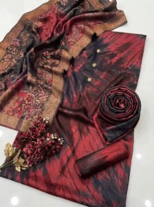Women's 3Piece Digital Printed Silk Suits