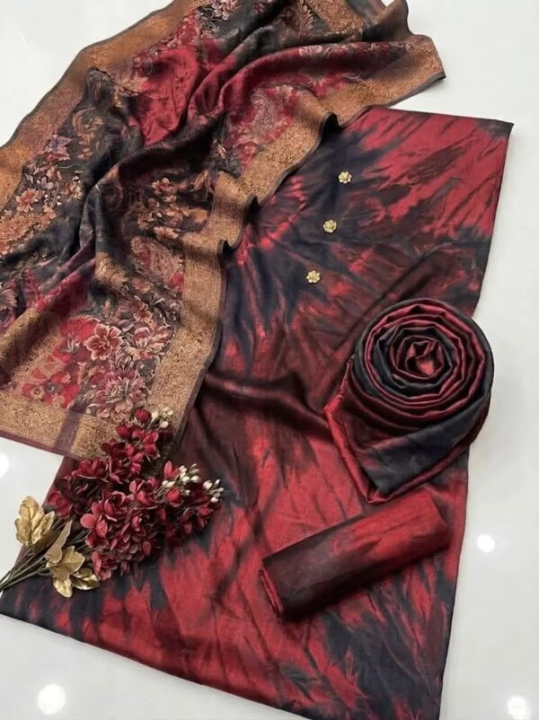 Women's 3Piece Digital Printed Silk Suits 